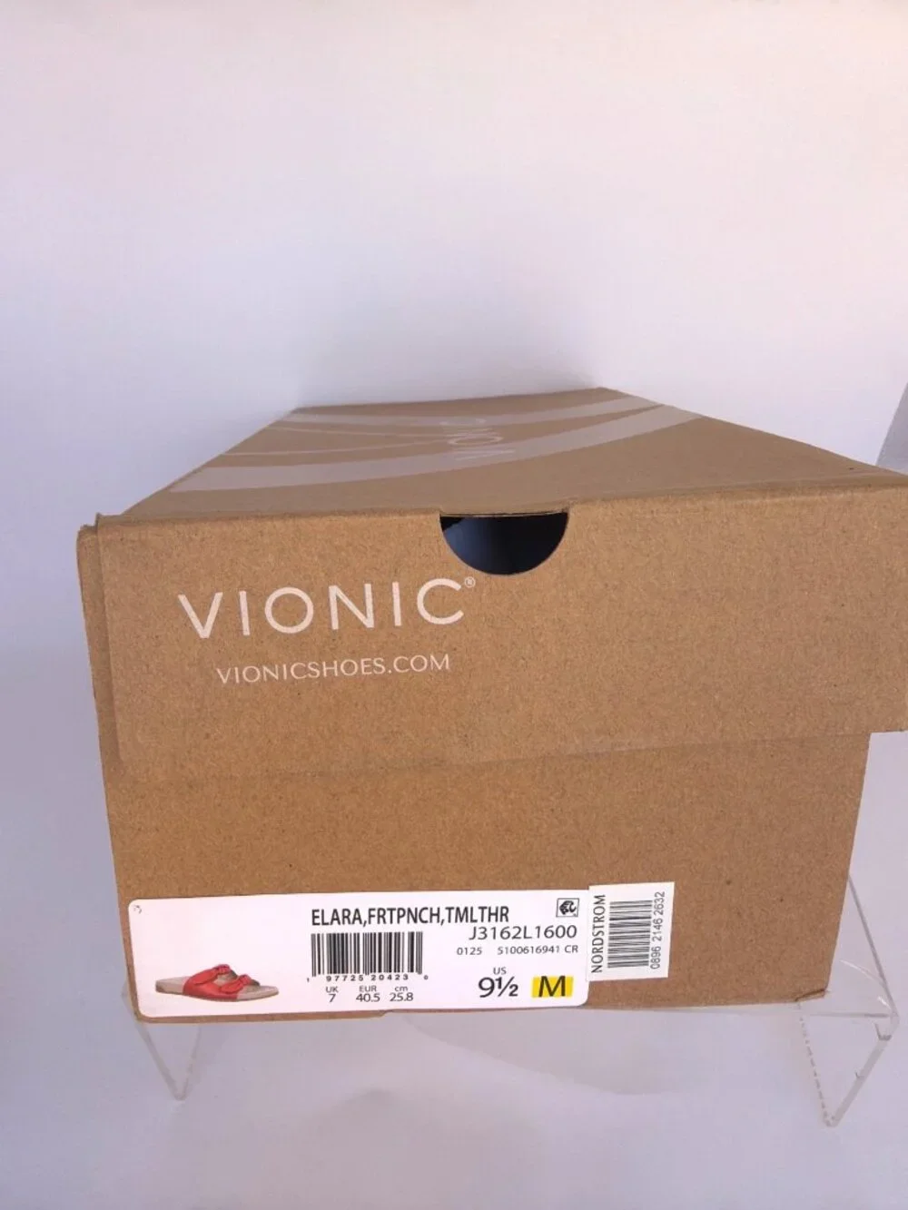 Vionic Elara Sandals Red Leather Women Slides Size 9.5 - Picture 7 of 7
